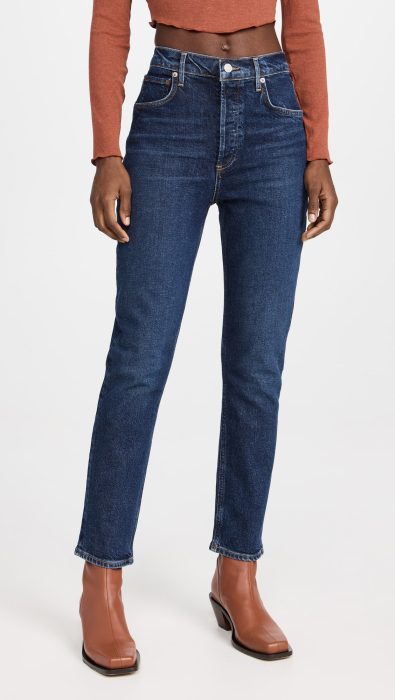 AGOLDE Riley Long High Rise Straight Jeans