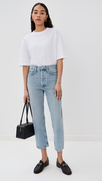 AGOLDE 90 Crop Mid Rise Loose Straight Jeans
