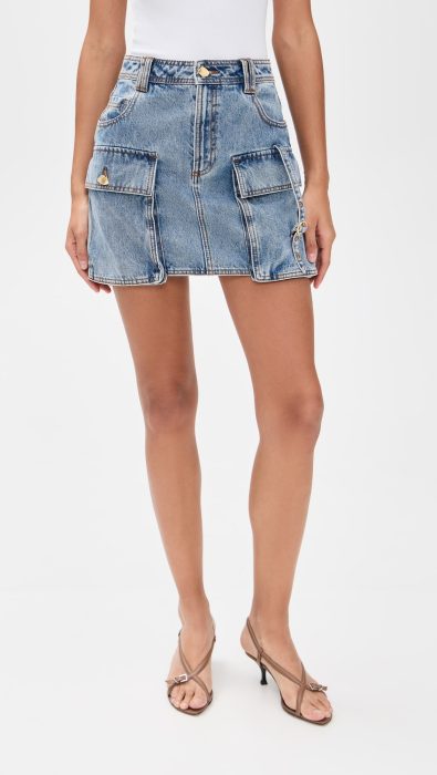 Aje Juno Denim Micro Mini Skirt