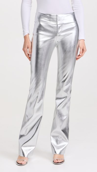 alice + olivia Mame High Rise Wide Leg Faux Leather Pants