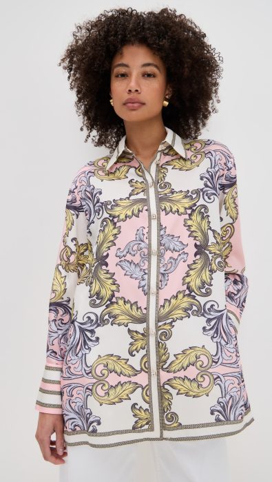 alice + olivia Lane Slit Cuff Oversized Button Down
