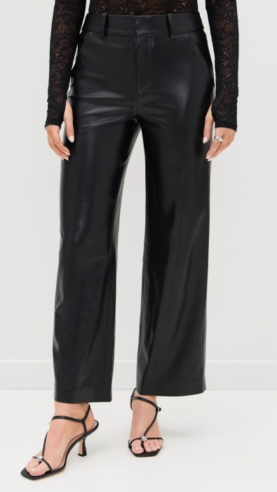 alice + olivia Alexander Vegan Slim Straight Ankle Length Trousers