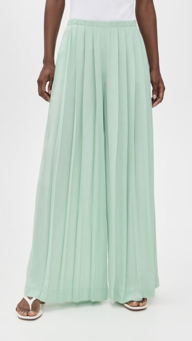 alice + olivia Jenna Pleated Wide Leg Pull On Pants