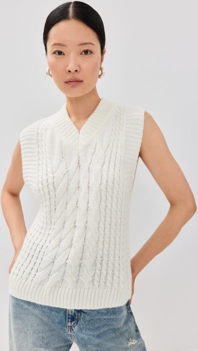 ALOHAS Kylie White Tricot Vest