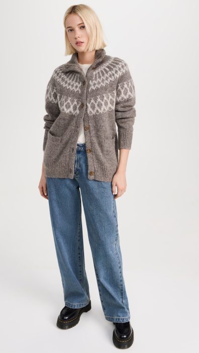 Alex Mill Emmie Fairisle Cardigan In Wool