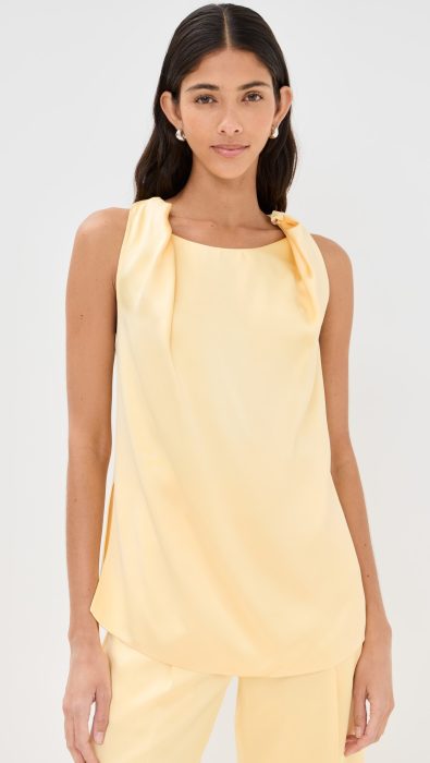 Another Tomorrow Twist Shoulder Top