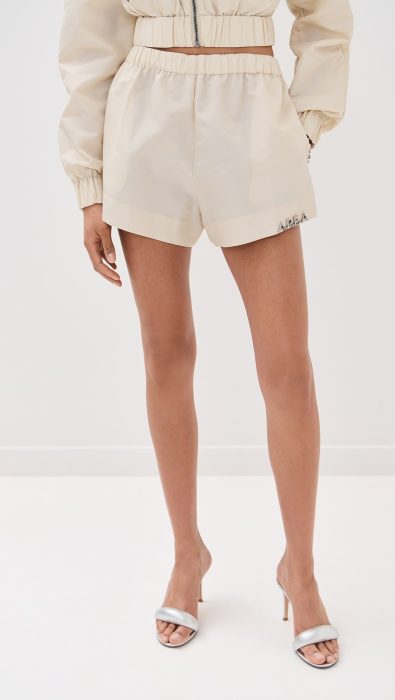 AREA Crystal Trim Track Shorts