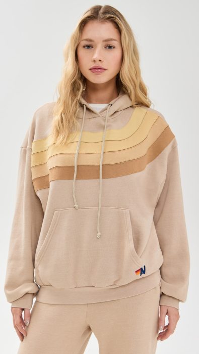 Aviator Nation Wave Stripe 4 Relaxed Pullover Hoodie