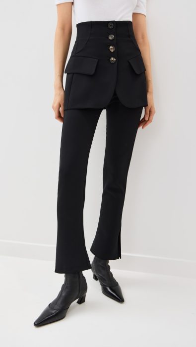 A.W.A.K.E. MODE Slim Leg Trousers With Basque Detail