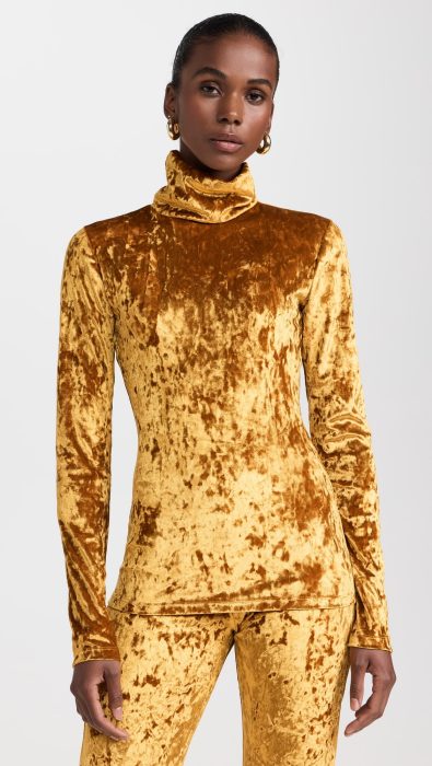 BruceGlen Crushed Velvet Turtleneck