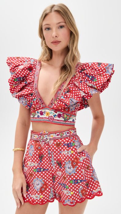 Camilla Ruffle Wrap Top