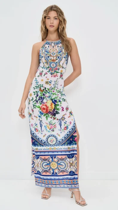 Camilla High Neck Long Dress