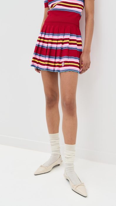 Casablanca Striped Pleated Skirt