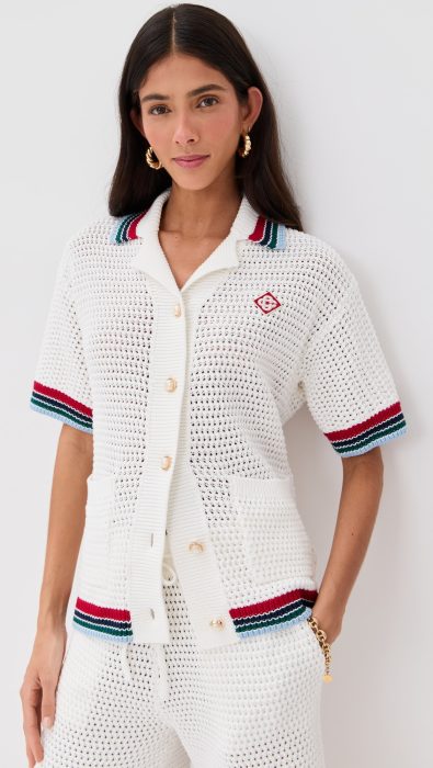 Casablanca Sporty Faux Crochet Shirt
