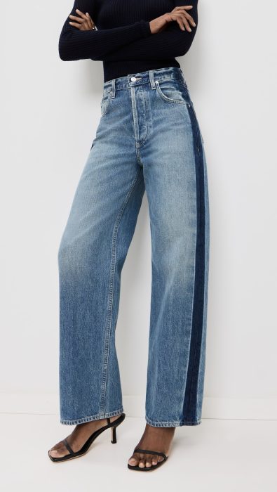 Citizens of Humanity Ayla Baggy Jeans with Tuxedo Stripe
