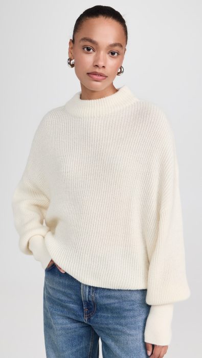 Closed Funnel Neck Cropped Sweater