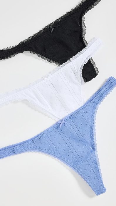 COUCOU Pointelle Thong 3 Pack