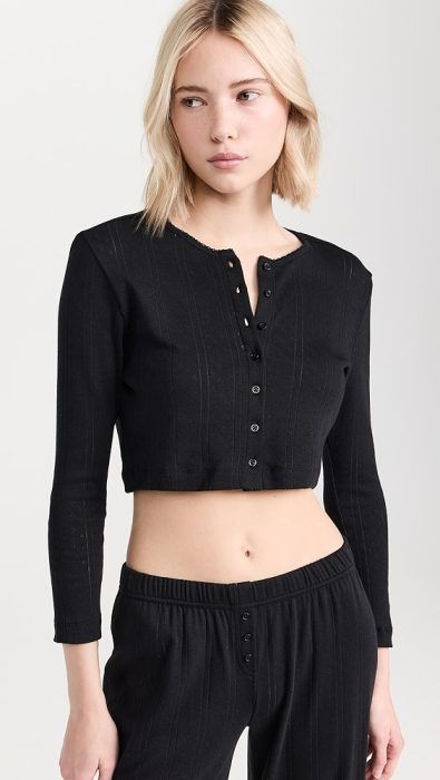 COUCOU The Cropped Cardi: Pointelle