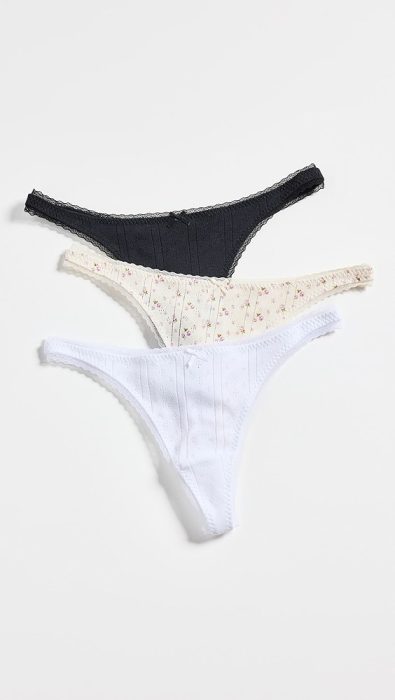 COUCOU Pointelle Thong 3 Pack