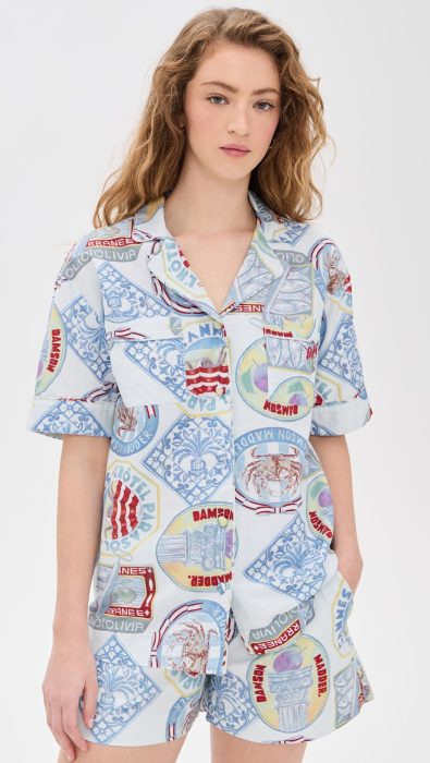Damson Madder Chlo Holiday Print Shirt
