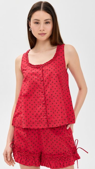 Damson Madder Mafalda Ruffle Neck Top