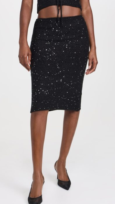 GUIZIO Miki Sequin Knit Skirt