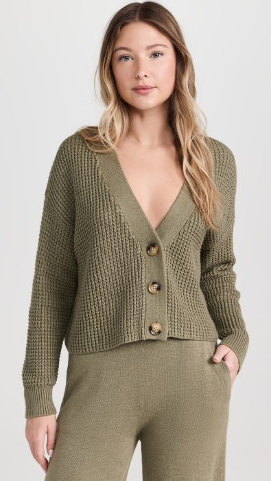 Eberjey Recycled Sweater Cropped Cardigan