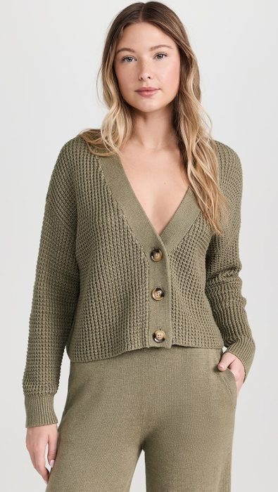 Eberjey Recycled Sweater Cropped Cardigan