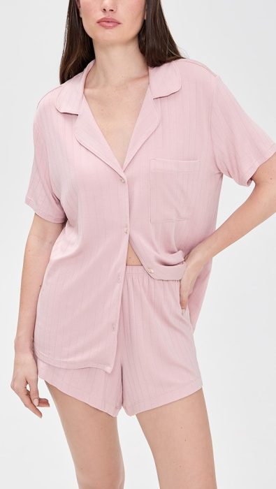 Eberjey Gisele Rib Relaxed Shorts PJ Set