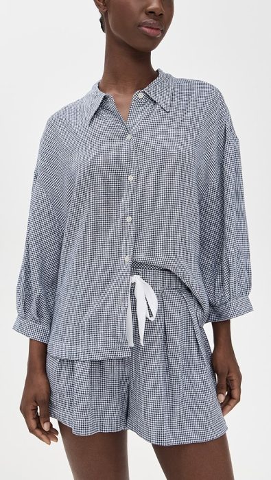 Eberjey Linen Blend Relaxed Sleeve Top
