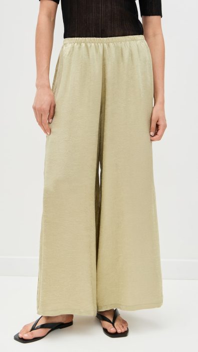 Enza Costa Textured Satin Palazzo Pants