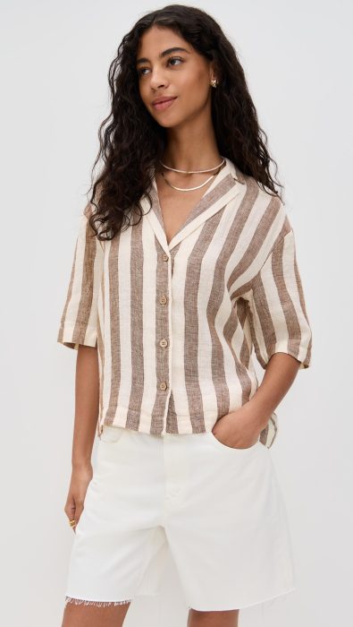 Faherty Palma Linen Camp Shirt