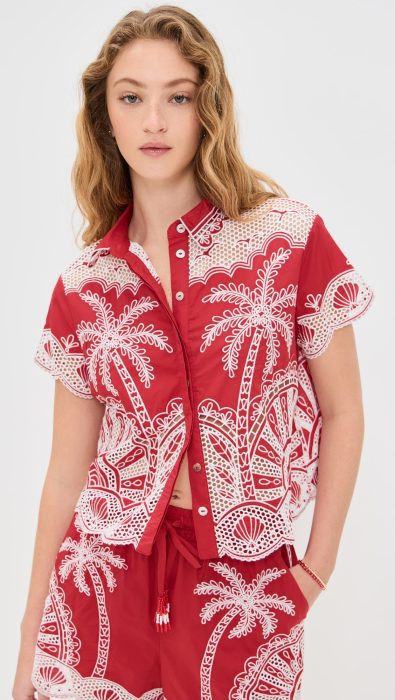 FARM Rio Red Palm Trees Shirt