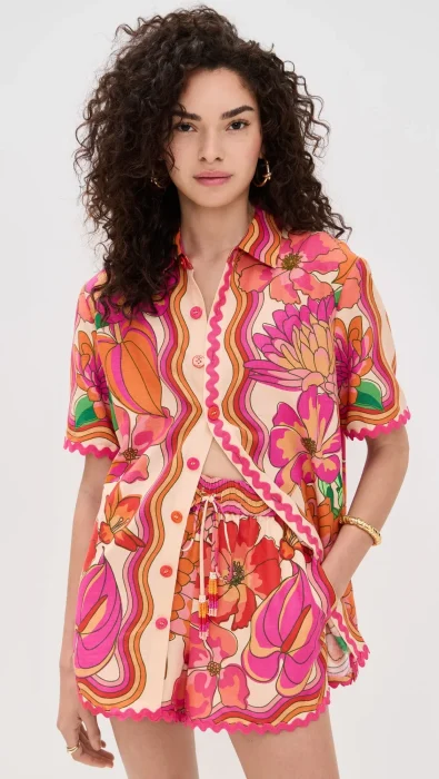 FARM Rio Spring Affair Beige Shirt