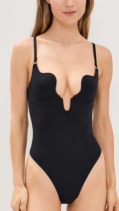 Fleur du Mal Le Stretch Micro U-Plunge Bodysuit