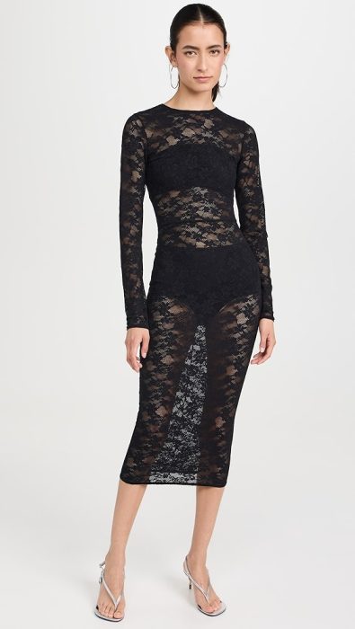 Fleur du Mal Le Stretch Multifit Lace Long Sleeve Dress