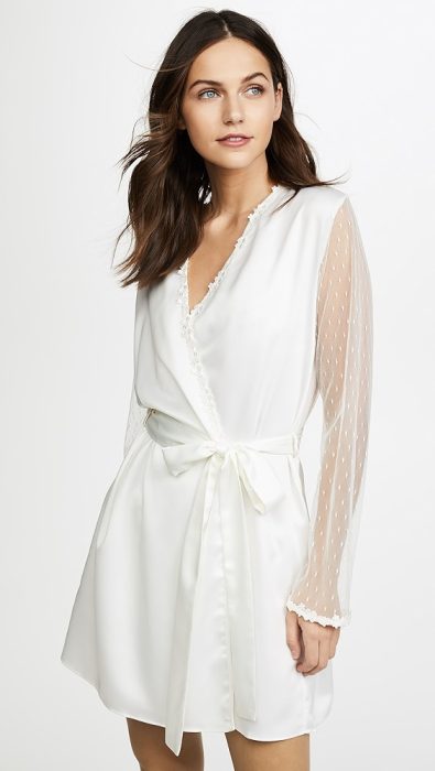 Flora Nikrooz Showstopper Charmeuse Robe With Lace