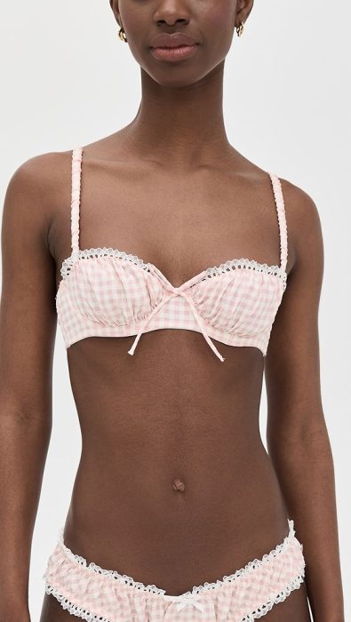 For Love & Lemons Petal Gingham Underwire Bra