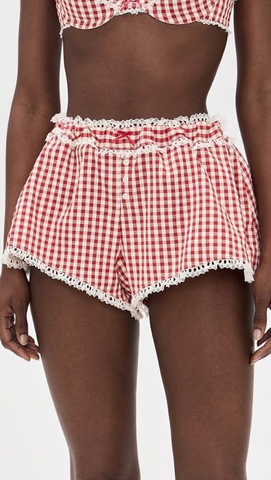 For Love & Lemons Scotch Bonnet Gingham Shorts