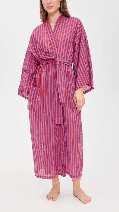 Folkloore Striped Dressing Gown