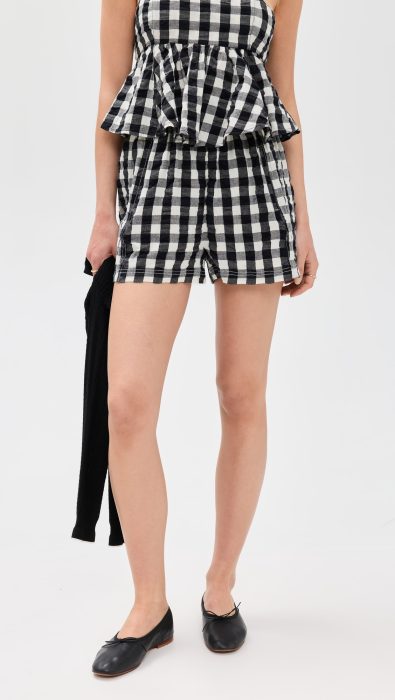 Free People Get Free Seersucker Pull On Shorts