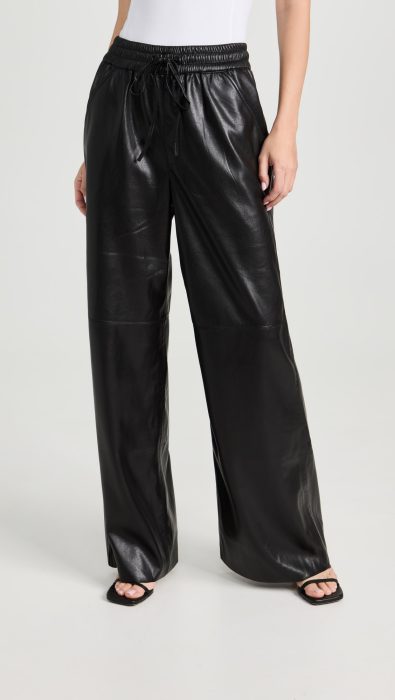 Good American Leather Wide Leg Pants