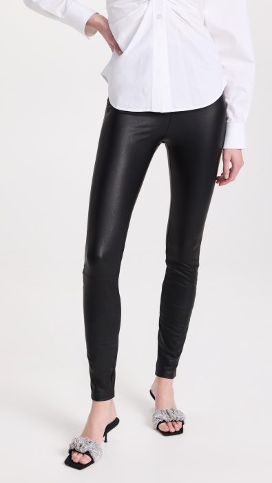 Good American Good Waist Leather Pull On Leggings