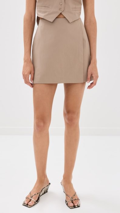 Good American Stretch Poplin Wrap Skirt