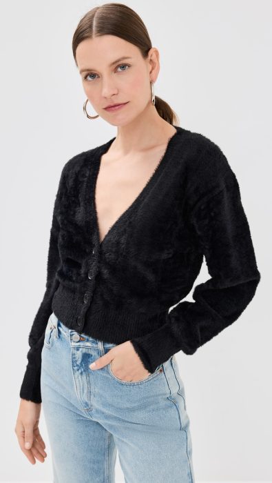 Good American Fuzzy Cardigan