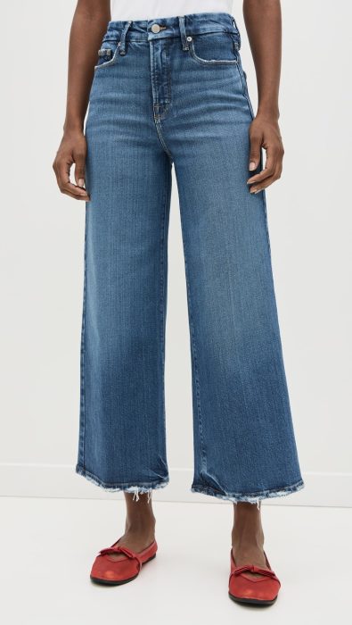 Good American Good Waist Palazzo Crop Jeans