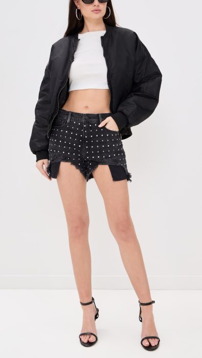 Good American Bombshell Rhinestone Shorts
