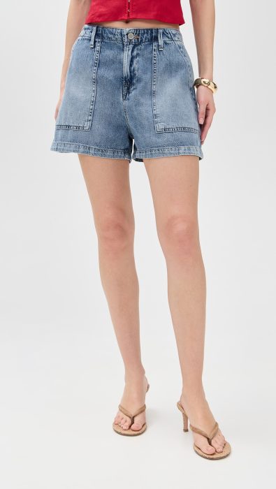 Good American Lite Linen Denim Shorts