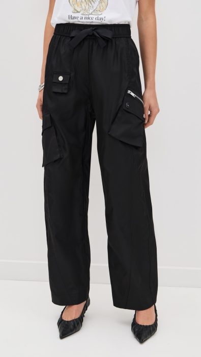 GANNI Duchesse Nylon Oversized Elasticated Pants