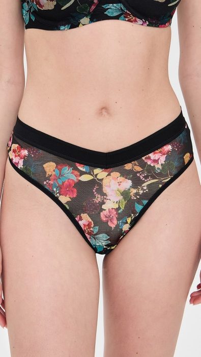 Hanky Panky Printed Mesh Hi Rise Thong